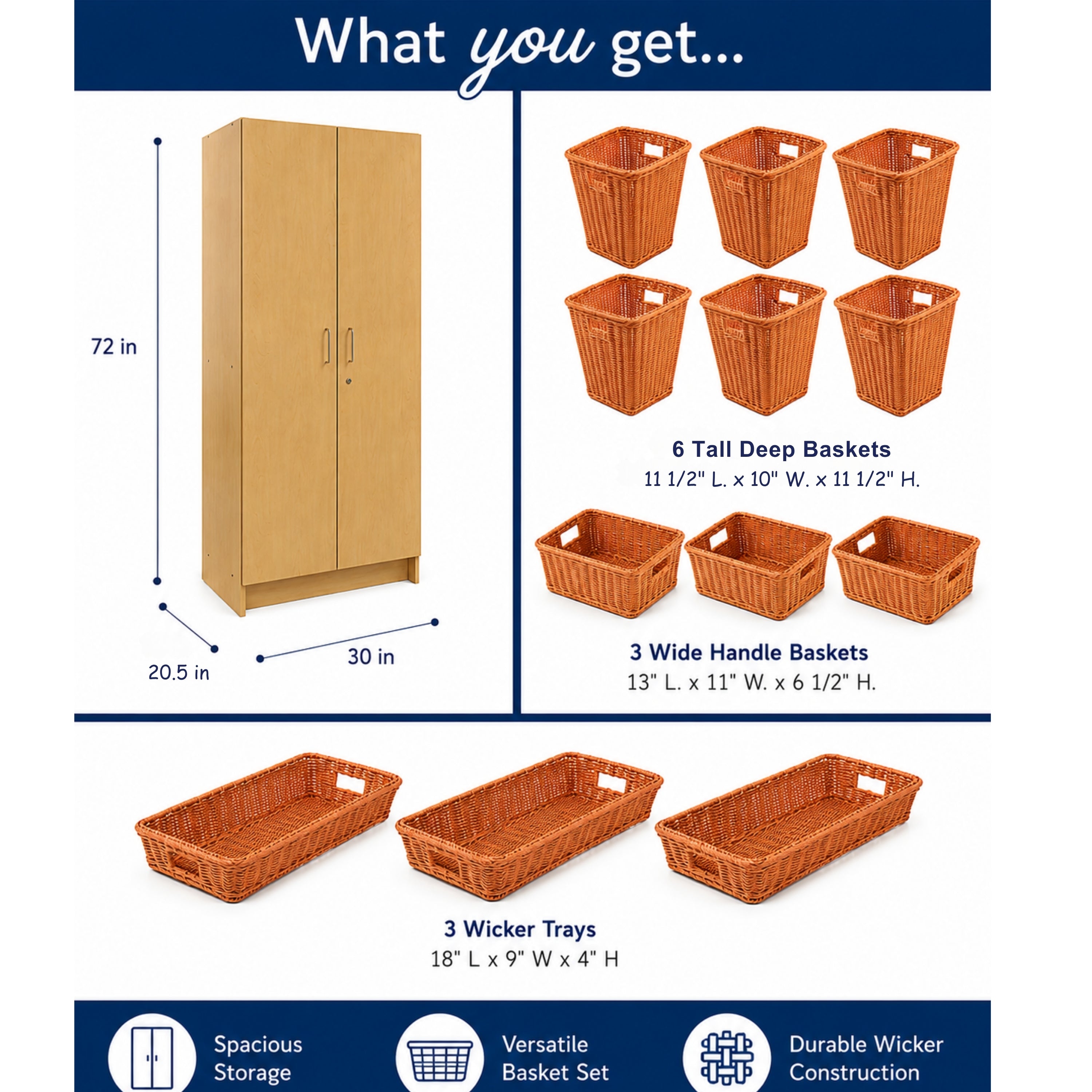 Teacher Storage with Basket Organizers