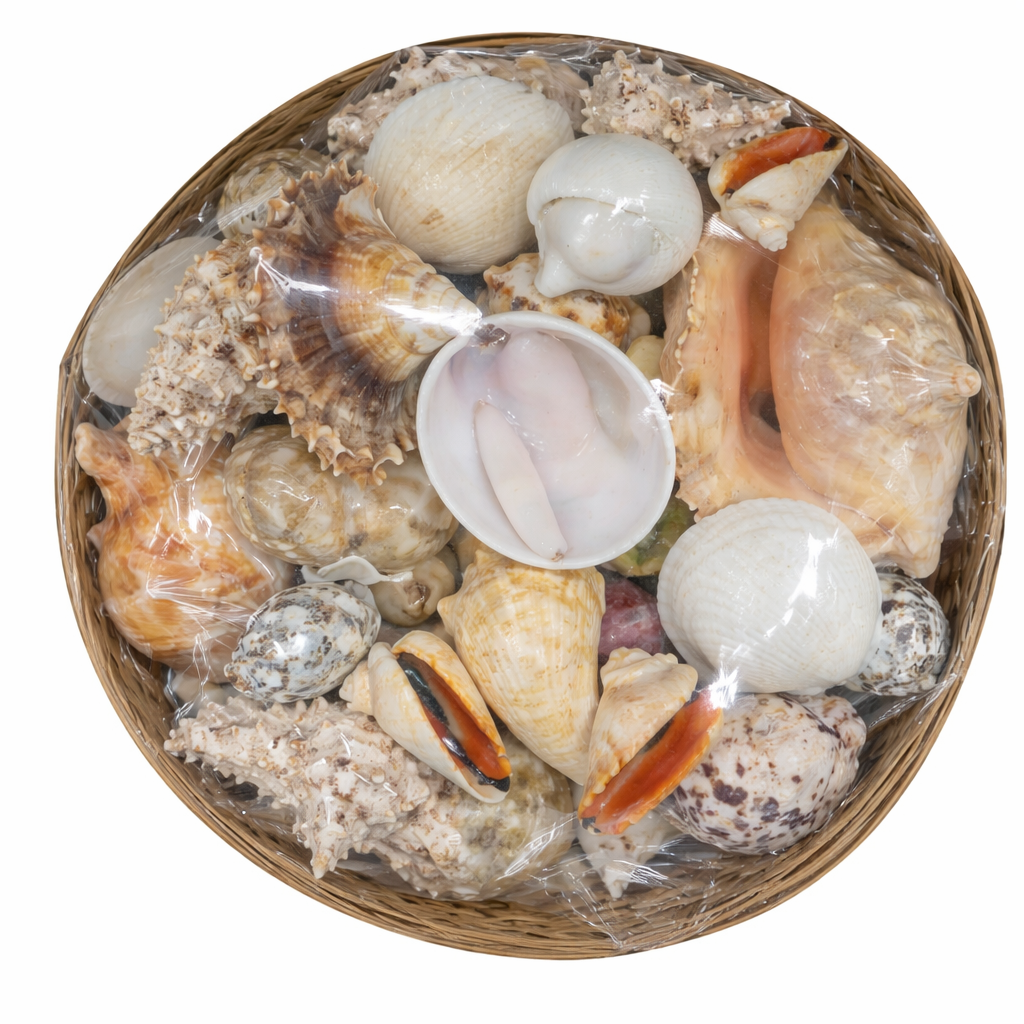 8" Basket of Shells