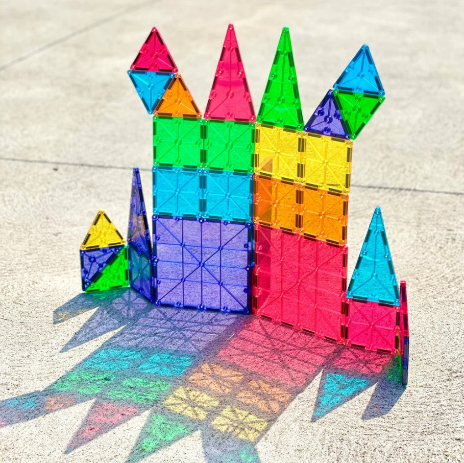 Clear Colors Magna-Tiles® 100-Piece STEM Building Set | Magnetic, Translucent Tiles for Creative Play