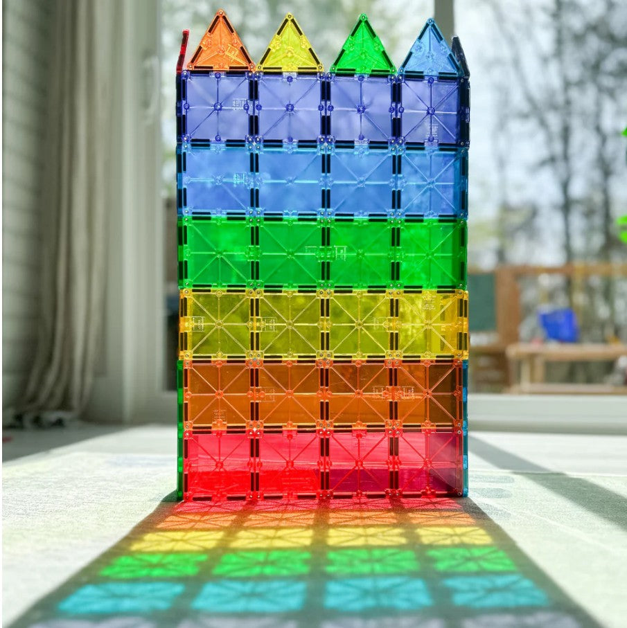 Clear Colors Magna-Tiles® 100-Piece STEM Building Set | Magnetic, Translucent Tiles for Creative Play