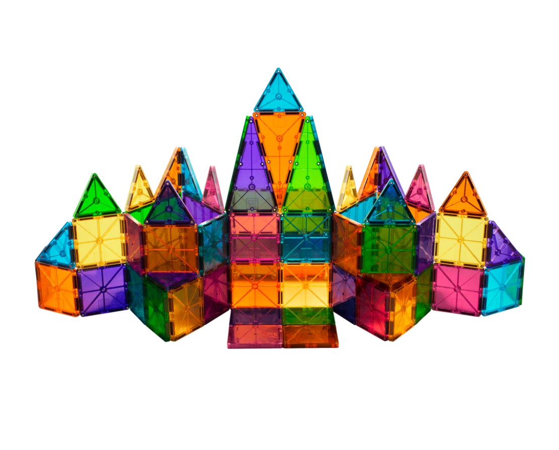 Clear Colors Magna-Tiles® 100-Piece STEM Building Set | Magnetic, Translucent Tiles for Creative Play