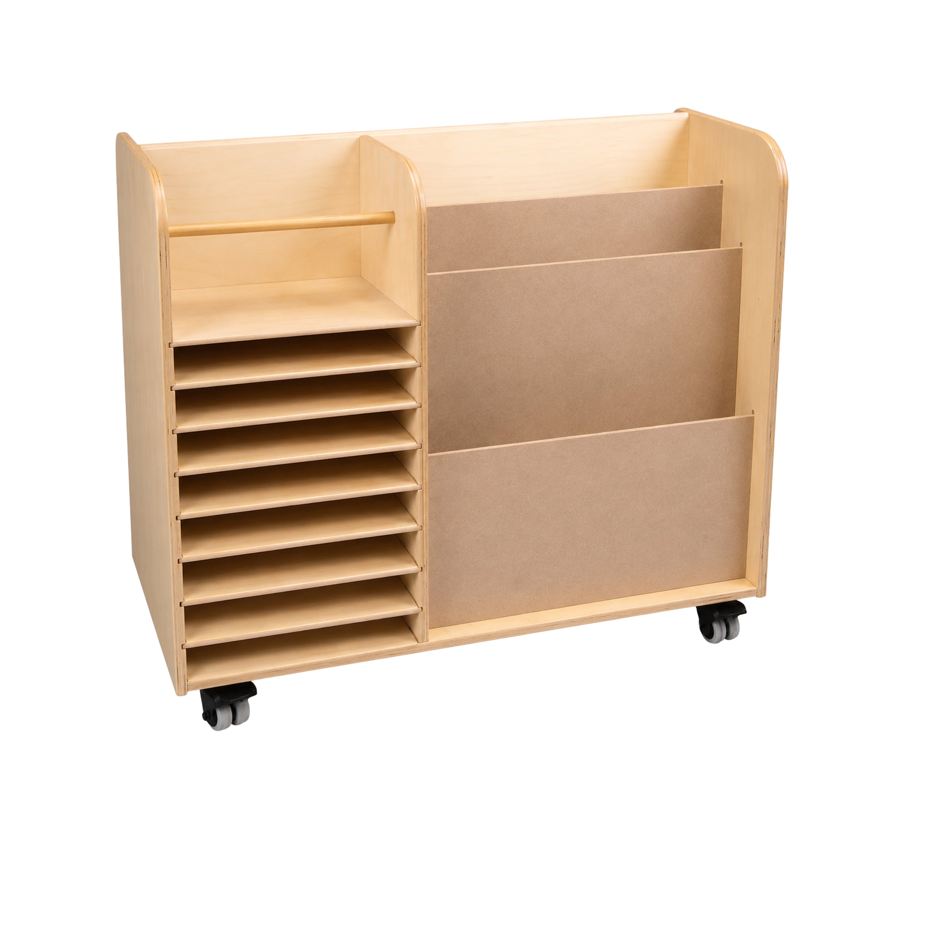 Mobile Art Supplies Cart with Storage & Shelves