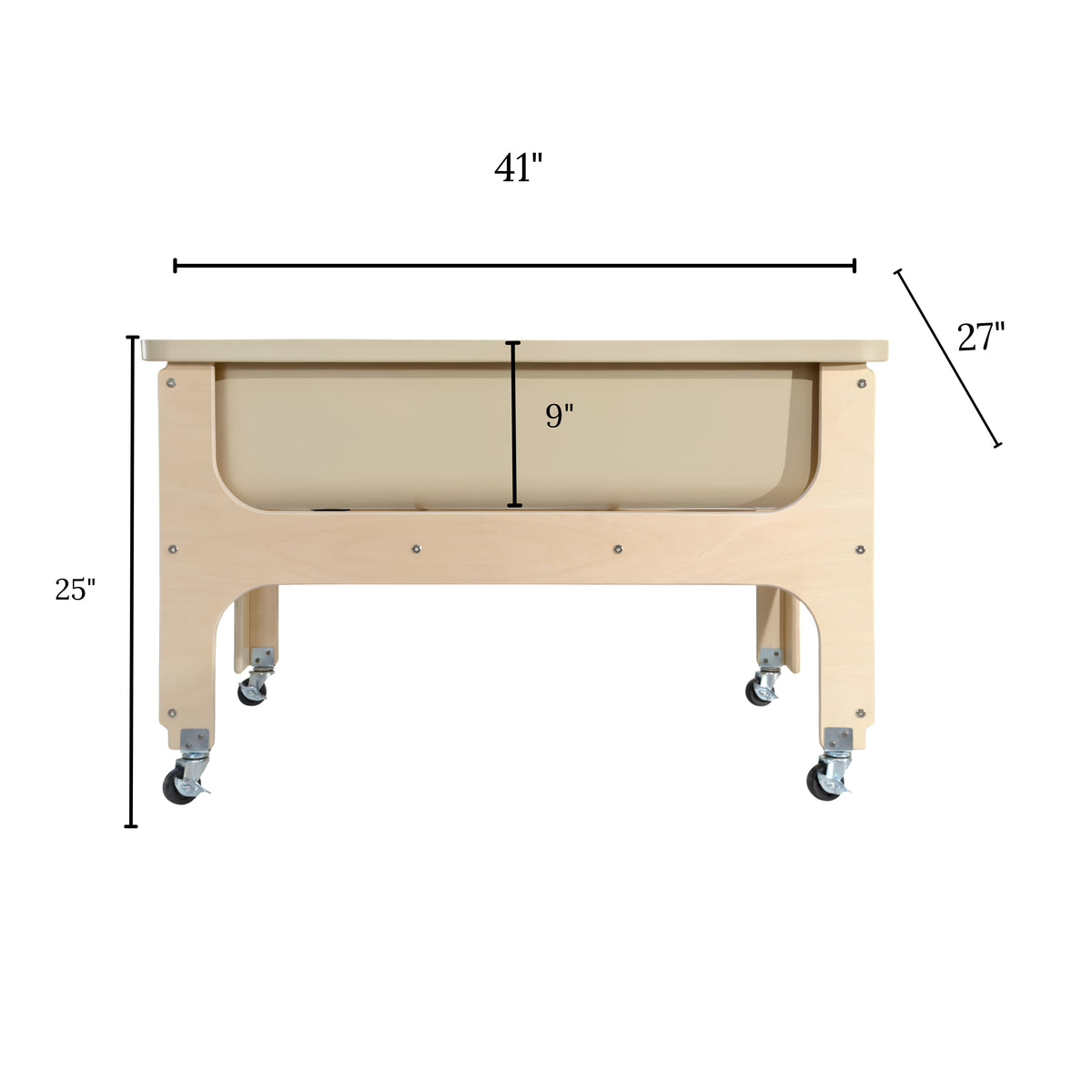 Preschool Sand & Water Sensory Table with Lid and Casters