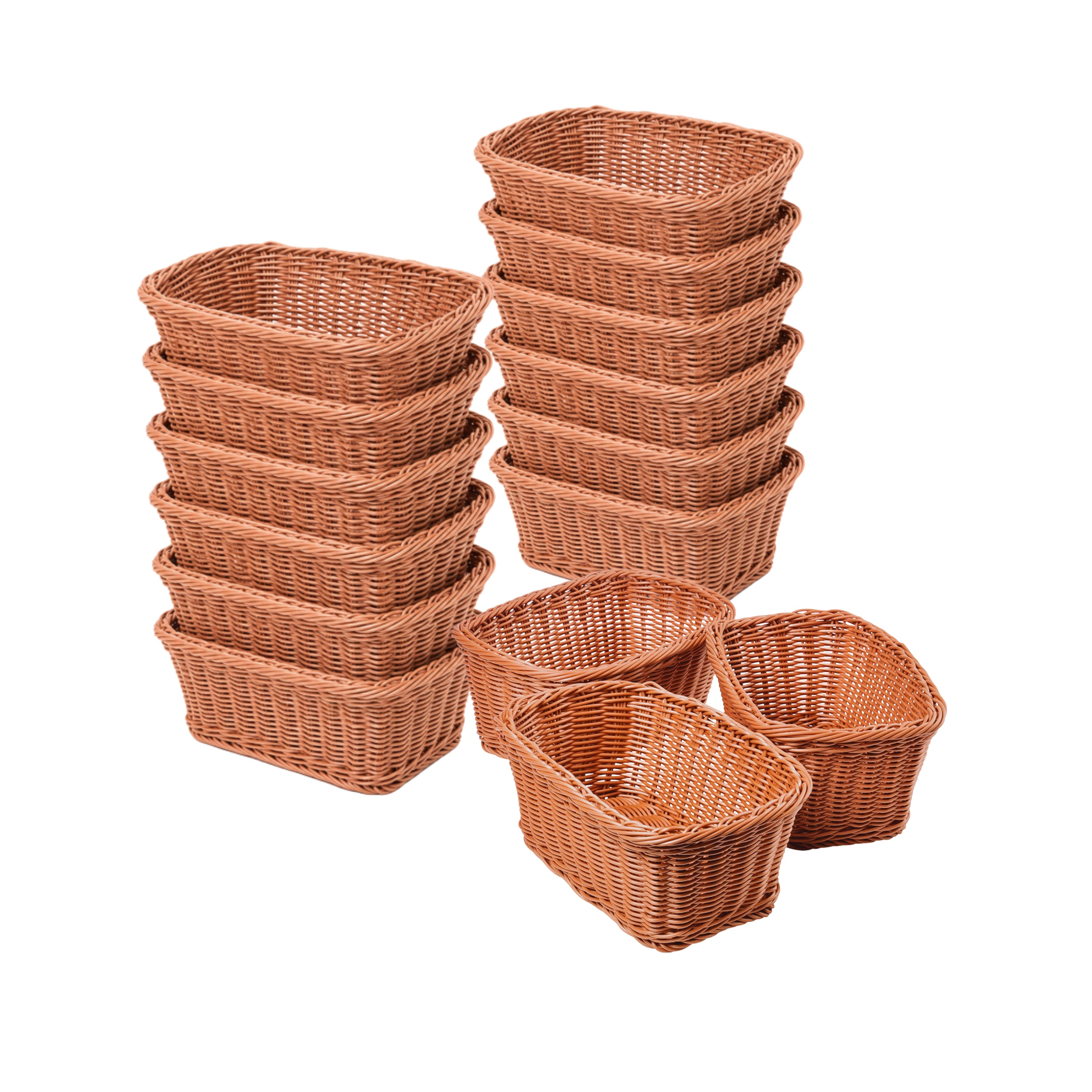 Wicker Baskets - Small (11" L x 7" W x 5" H) - Set of 21