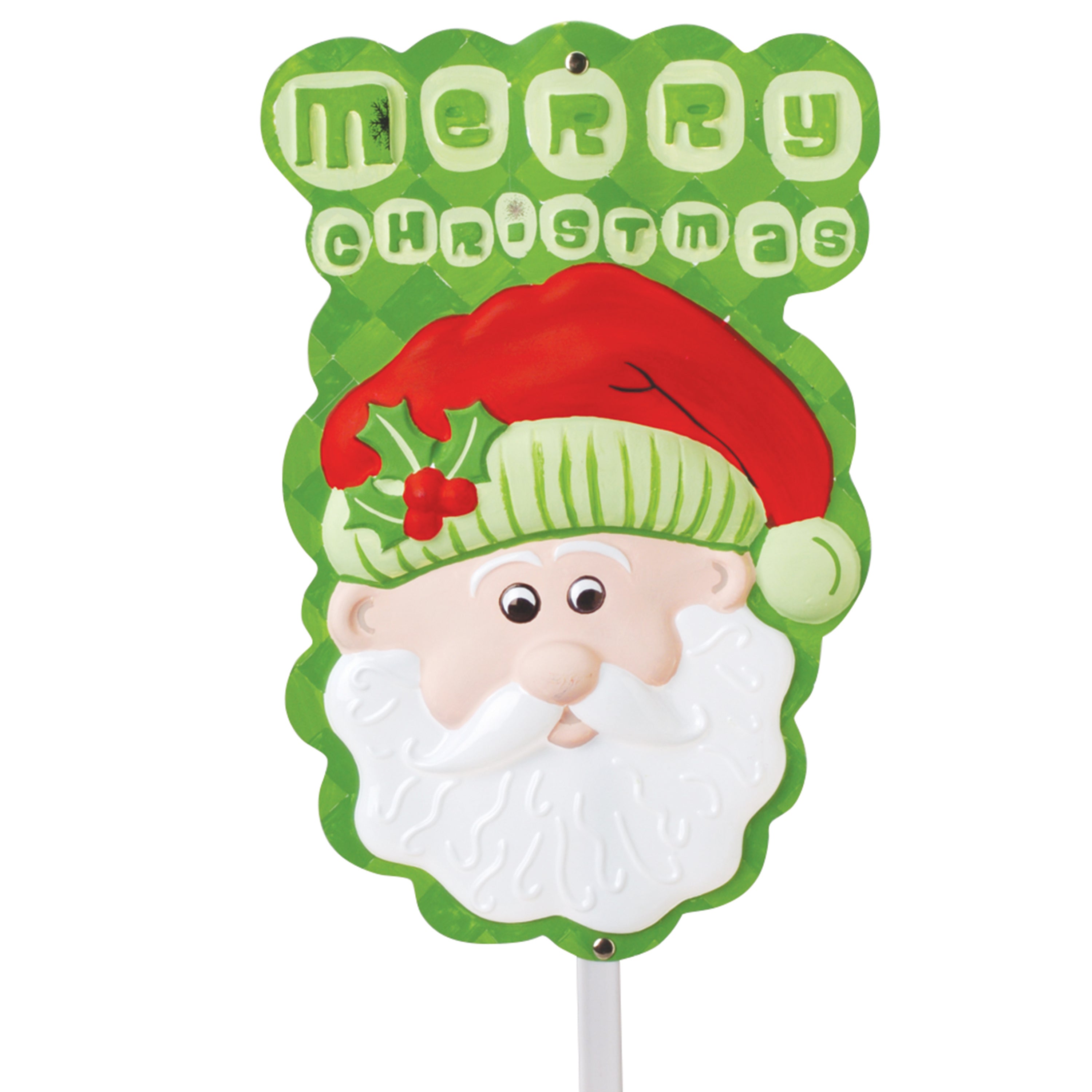 Merry Christmas Santa Yard Sign on Stick – Indoor or Outdoor Classroom Décor
