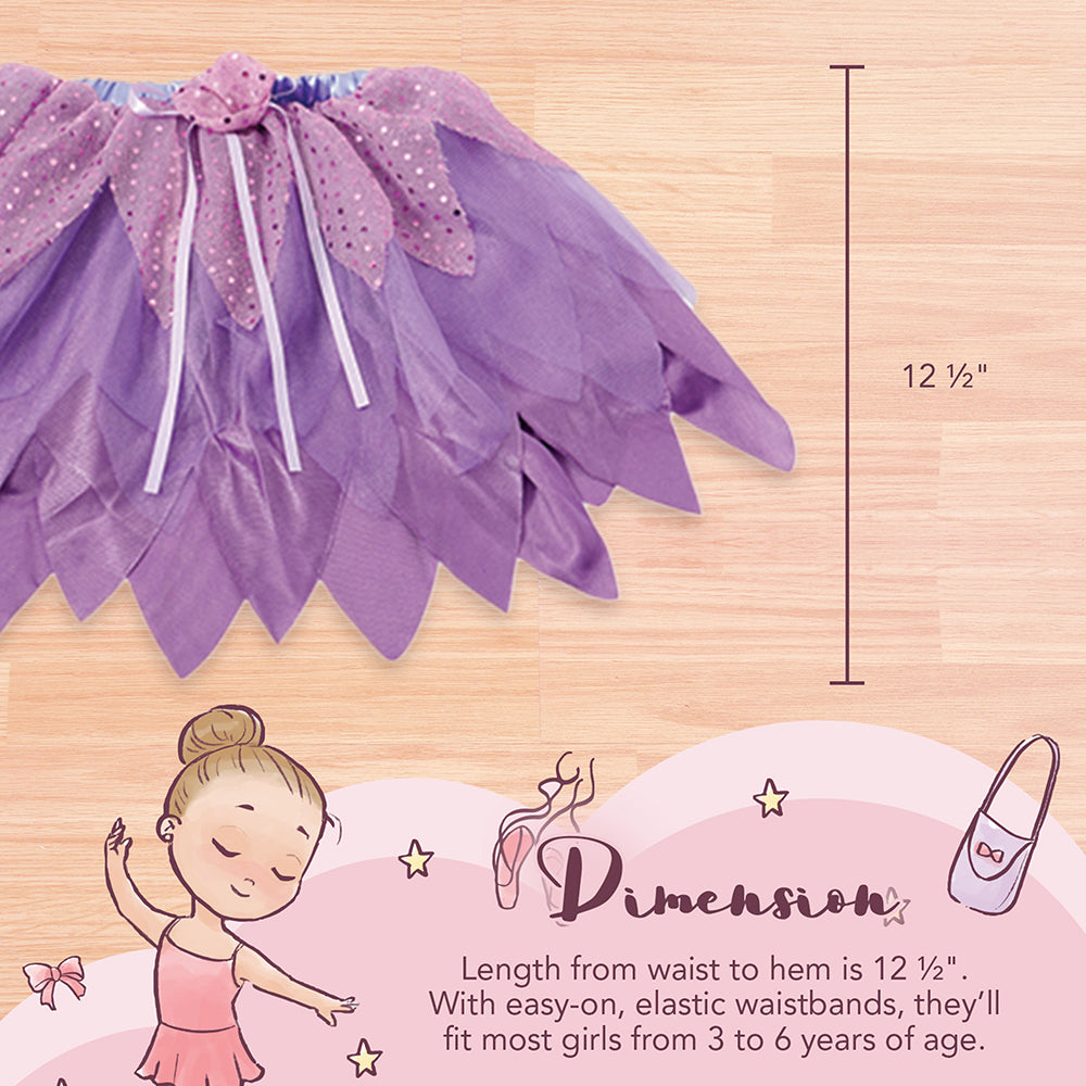 Measurements of Purple Fun and Fancy 3-Layer Tulle Tutu