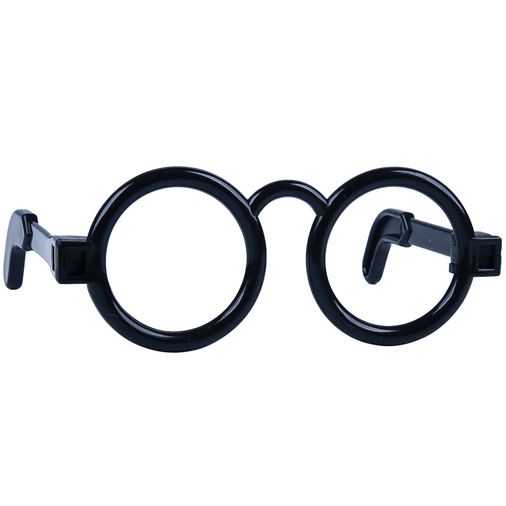 Black round eyeglasses on a white background