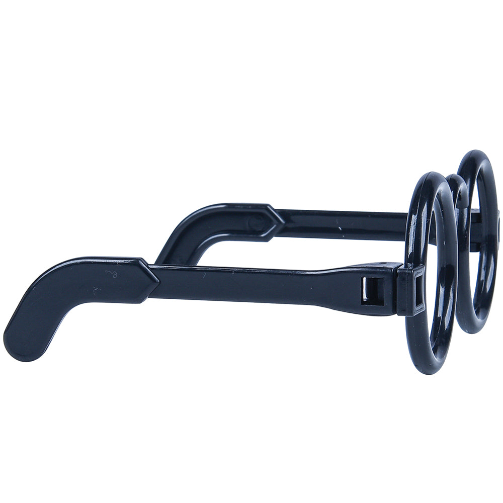 Side view of pretend black glasses