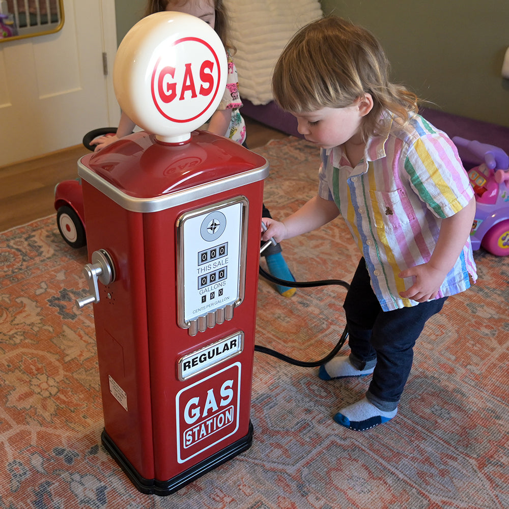 Interacting with Steel Gas Pump Replica