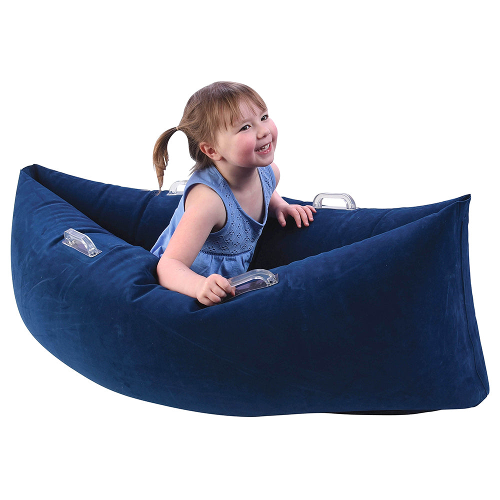 Child Getting Comfort from Comfy Hugging Peapod | A Calming Sensory Haven for the Classroom