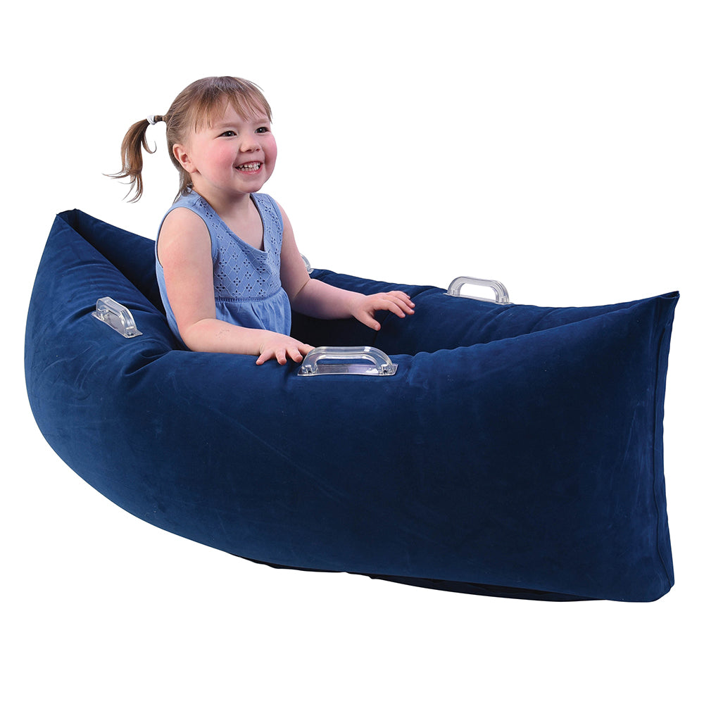 Child Interacting with Comfy Hugging Peapod | A Calming Sensory Haven for the Classroom