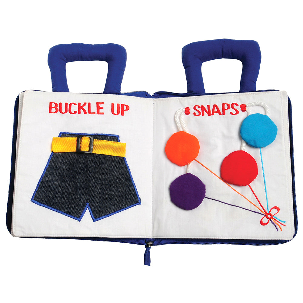 Inside Look of Quiet Book | Sensory Activity Cloth Book with Zipping, Lacing, Buttoning & More