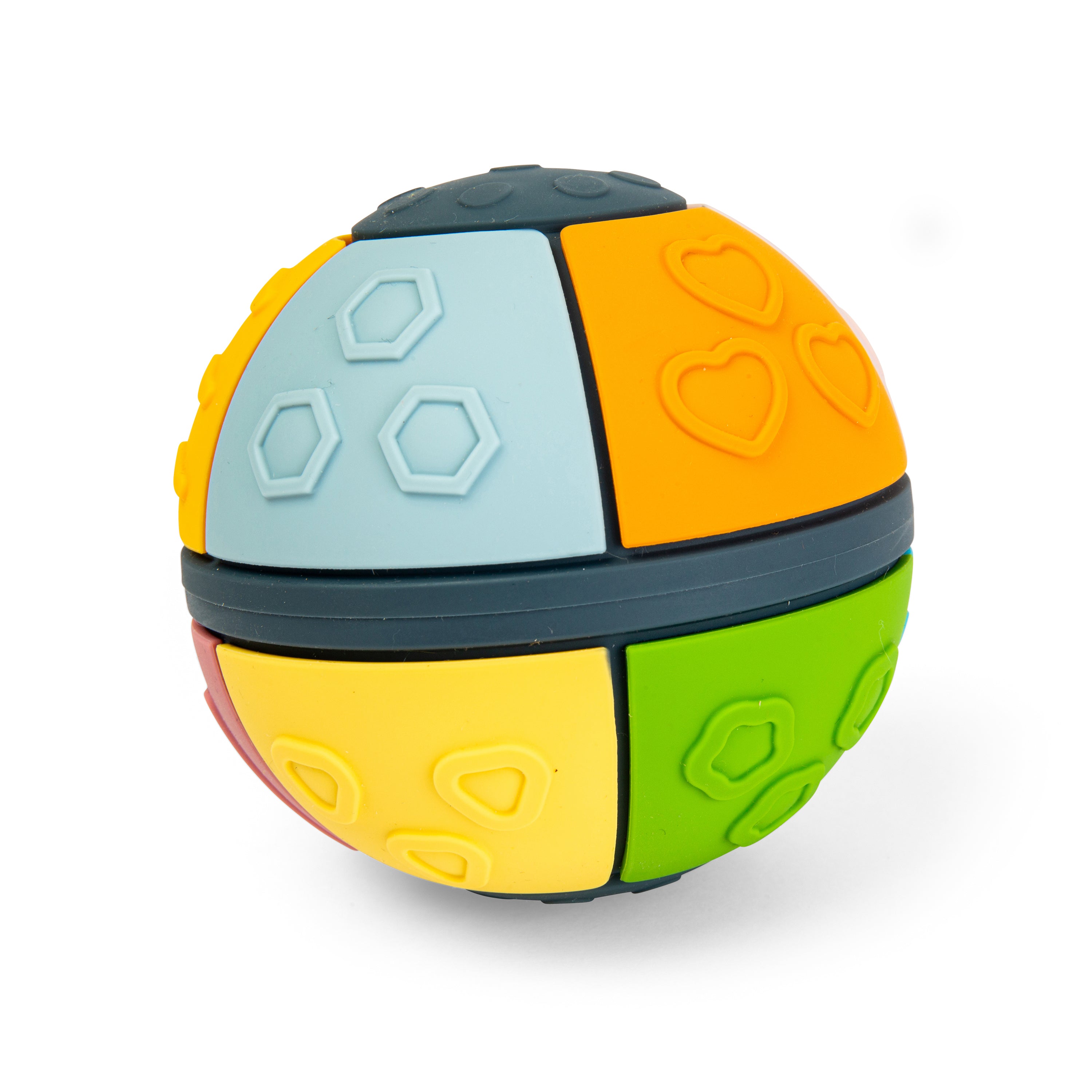 Colorful ball with textured surface on a white background