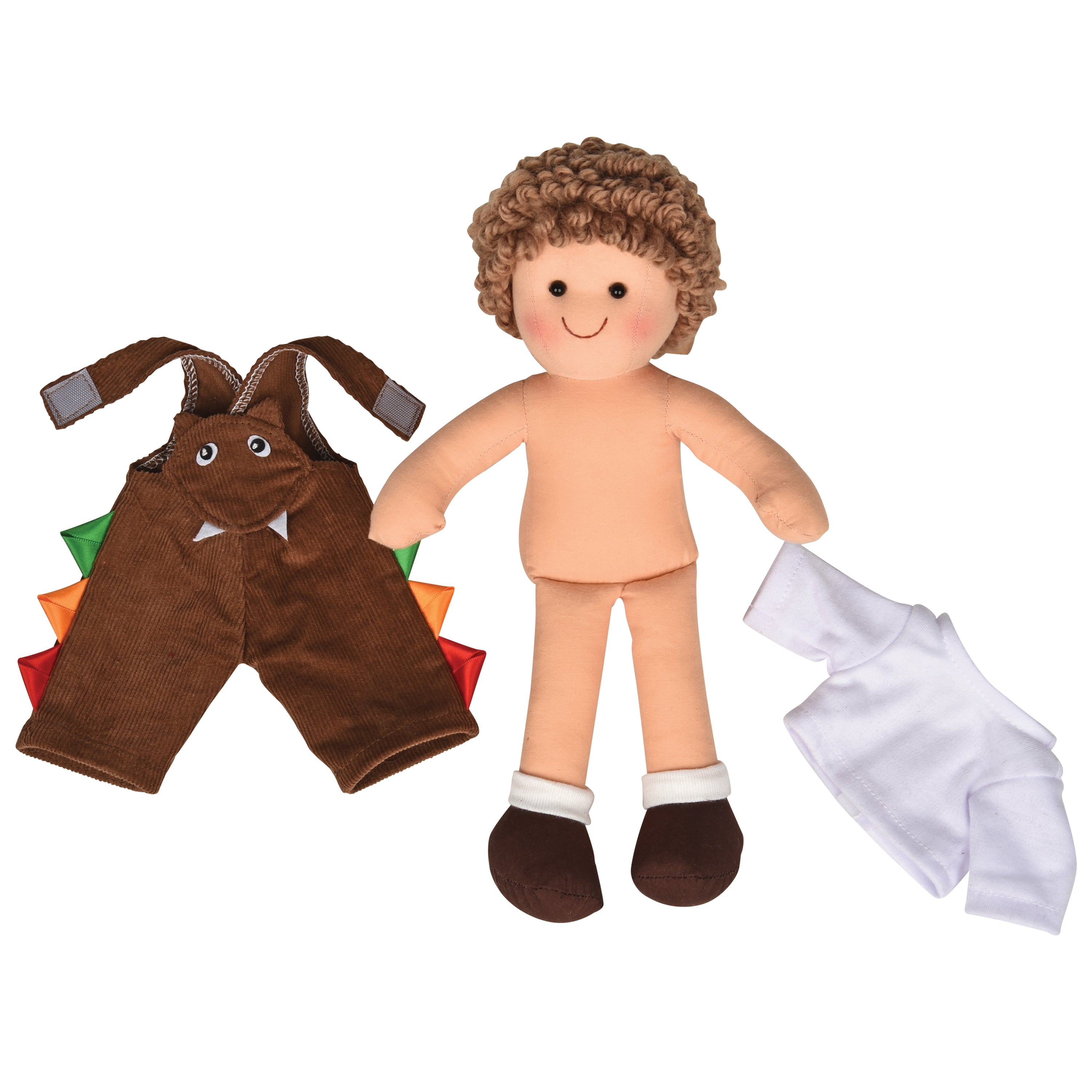 Multicultural Soft and Cuddly Jack Doll | 11 Inch Plush Ragdoll with Removable Clothing