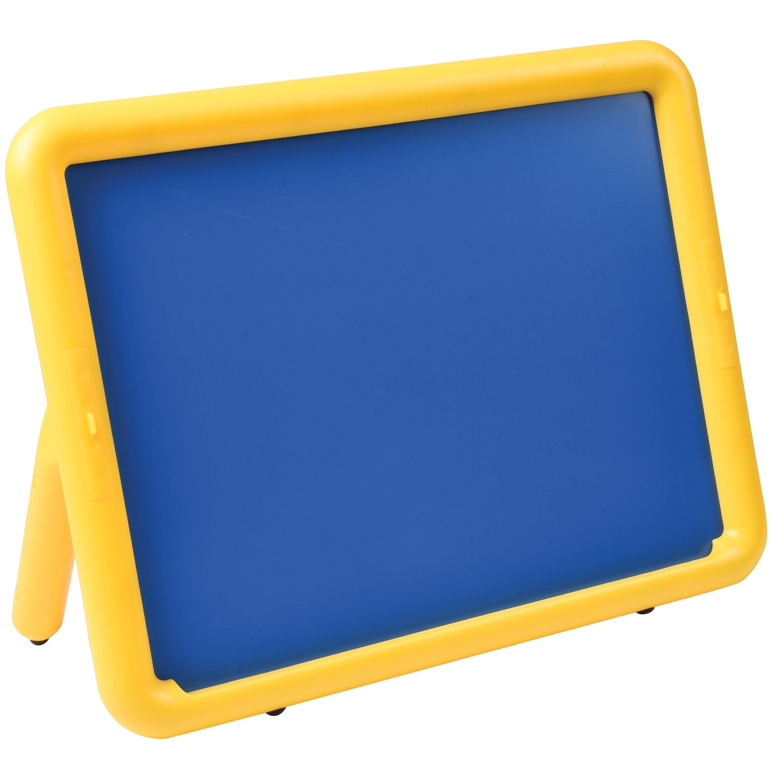 Blue board with yellow frame on a white background