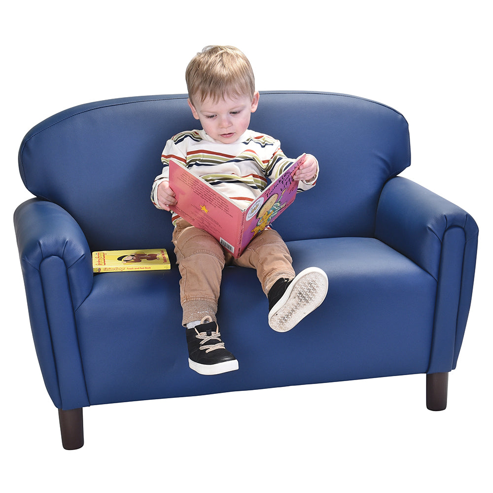 Eco-Friendly Child-Sized Blue Couch | Durable, Easy-to-Clean Upholstery