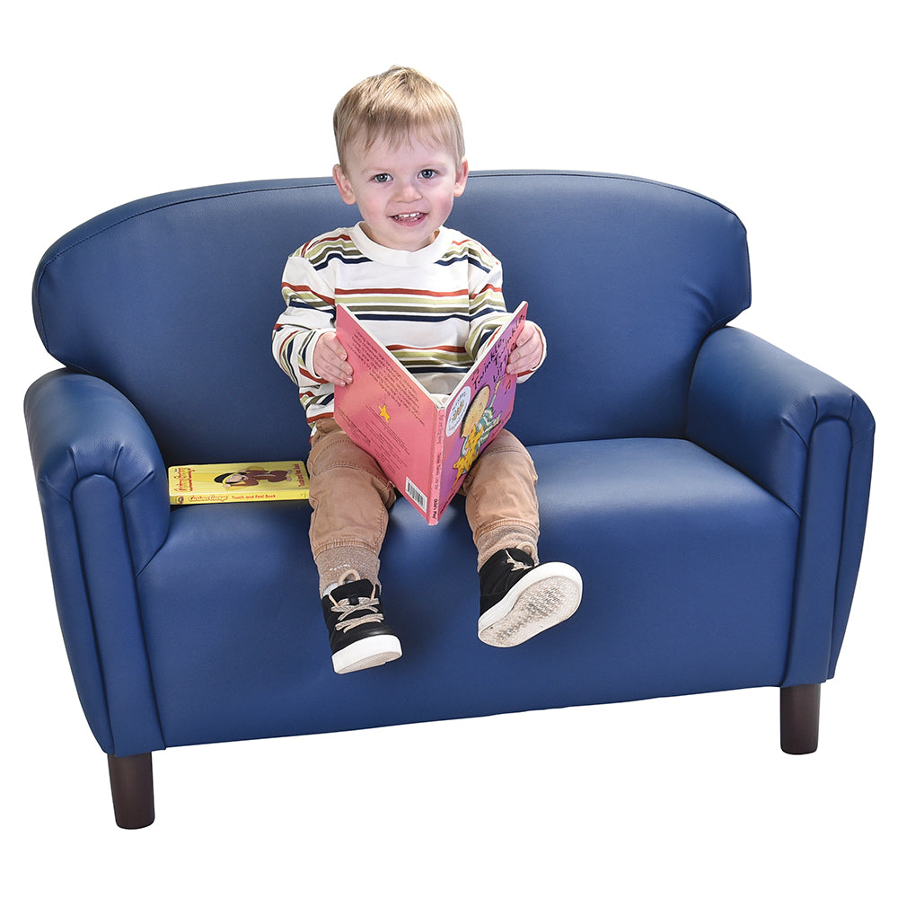 Eco-Friendly Child-Sized Blue Couch | Durable, Easy-to-Clean Upholstery