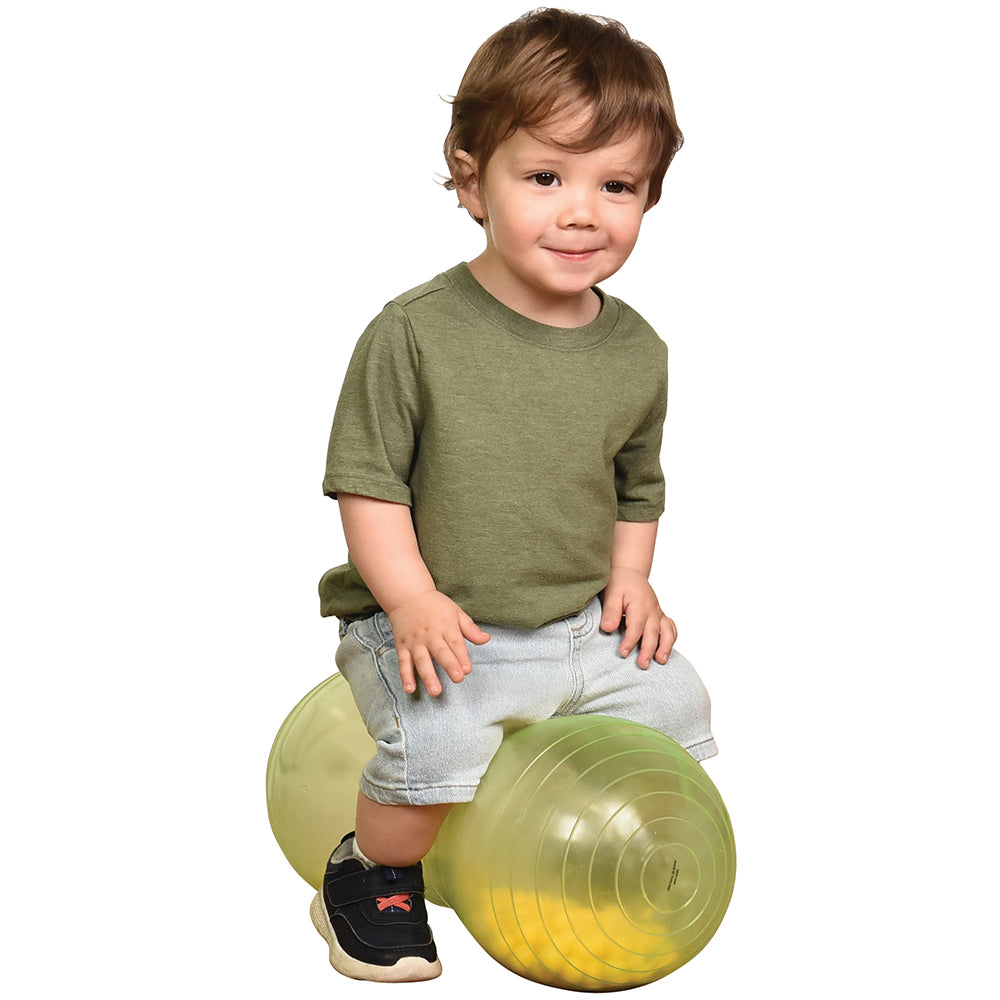 Toddler Playing with Soft Vinyl Rumble Roller 