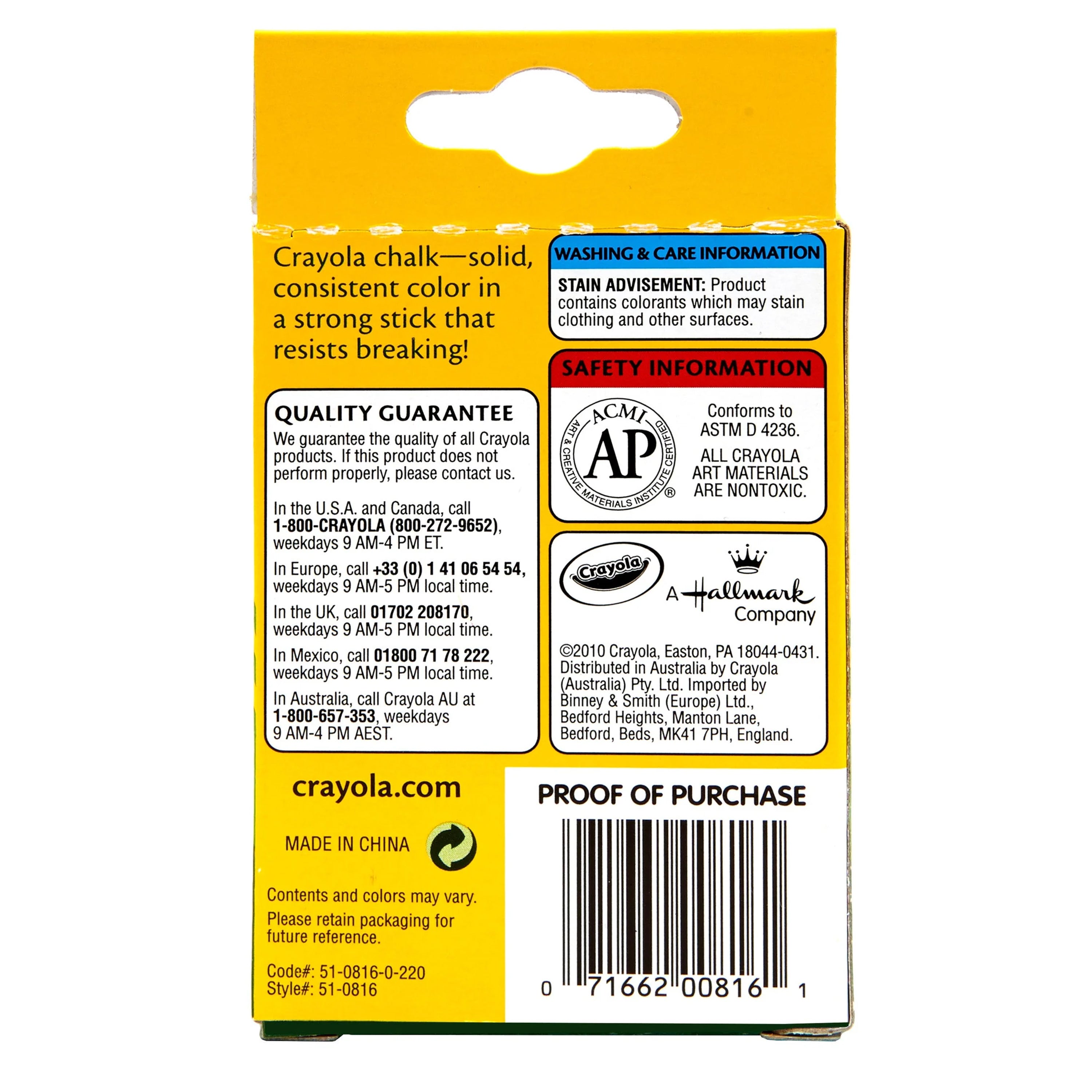 Crayola® Multi-Colored Chalkboard Chalk - 12 pack