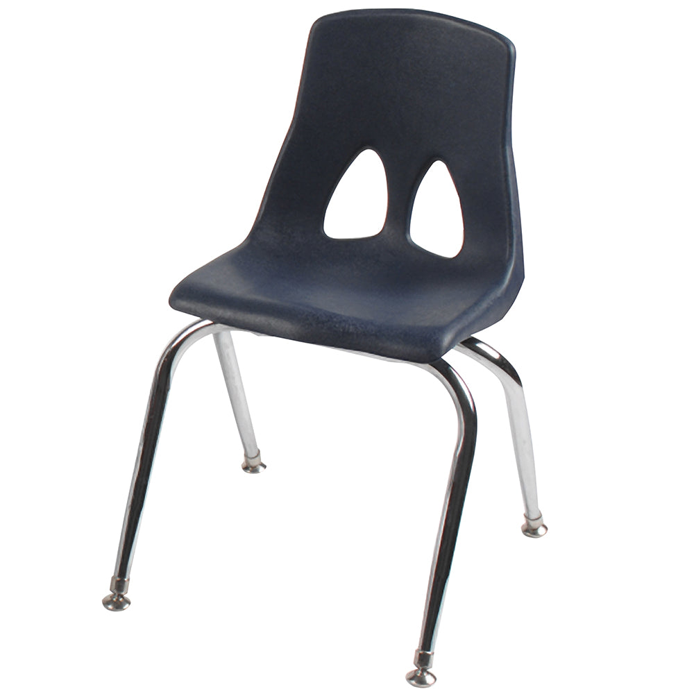 Stackable 9 1/2" Navy Chair with Chrome Legs