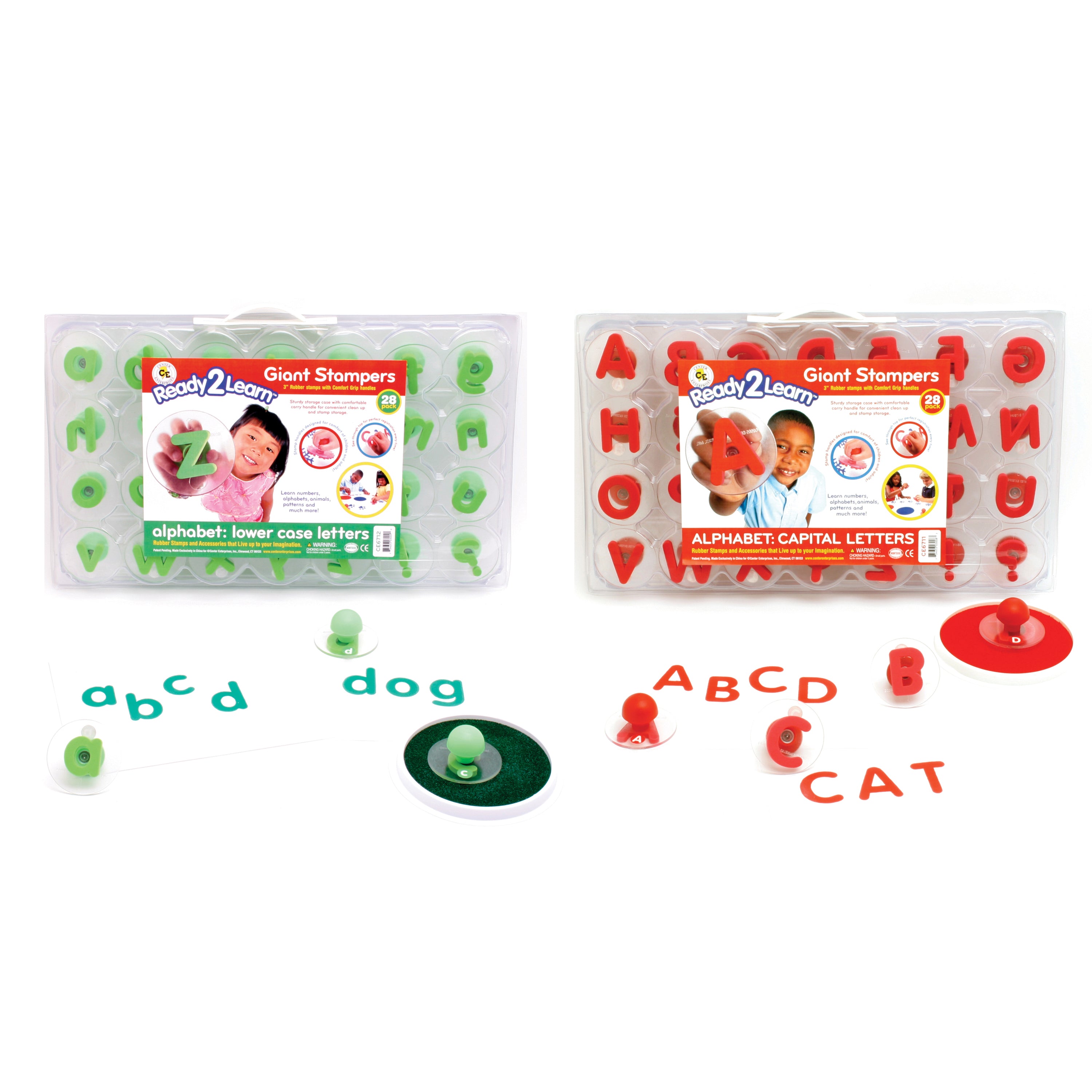 Knobbed Alphabet Stampers - Uppercase & Lowercase