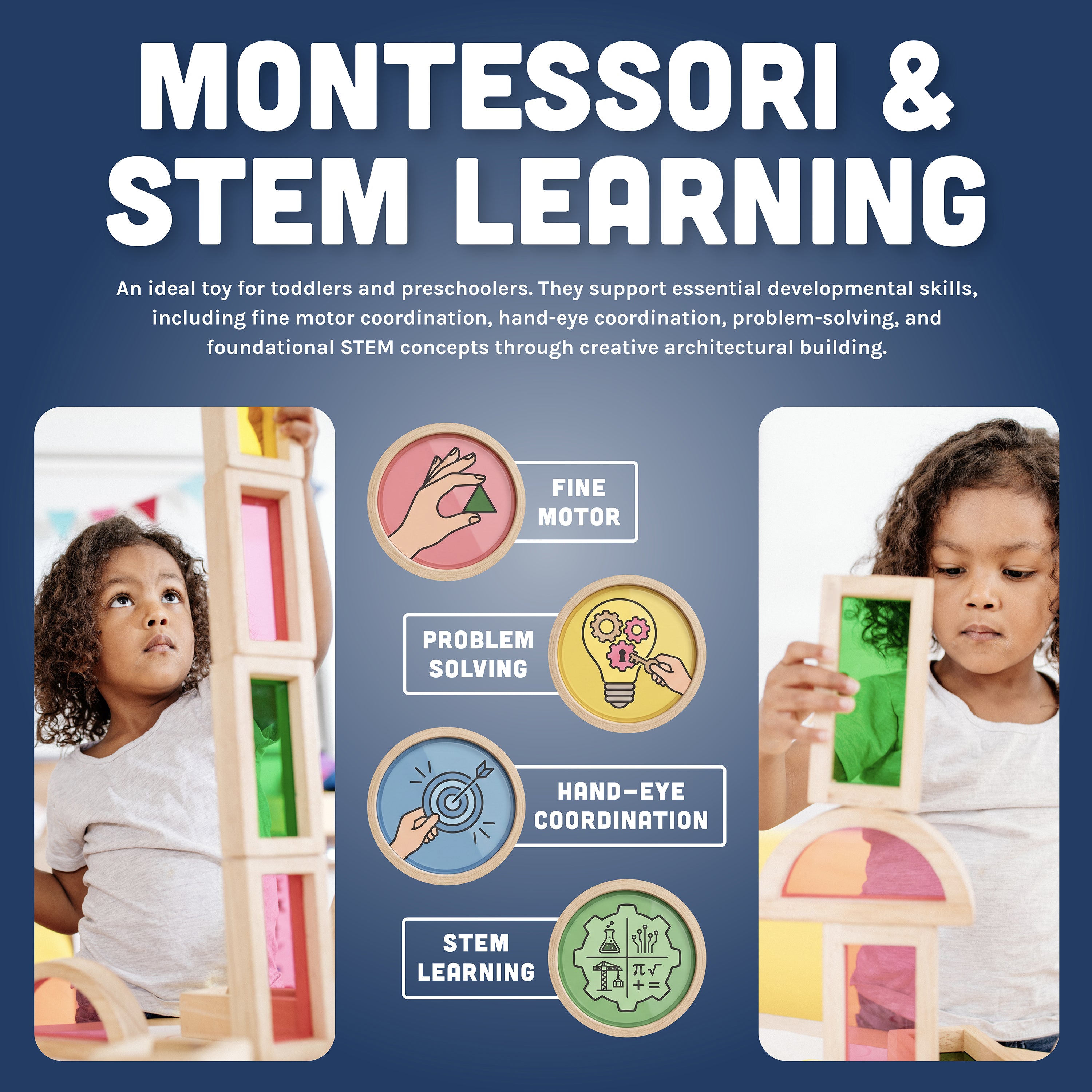 STEM Color Mixing Building Blocks | 24-Piece Light Table Set
