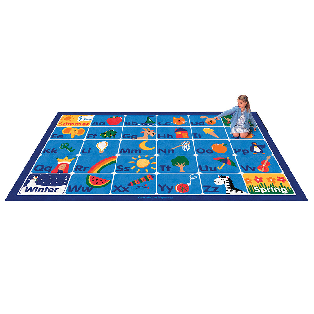 ABC Picture Rug for Classrooms | Alphabet Learning Carpet with 30 Seating Square CKD-26