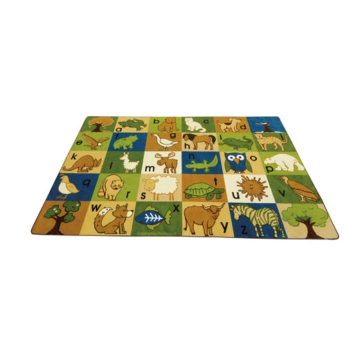 Carpet for Kids® Rectangular Earthtone Animals Rug | Classroom Use