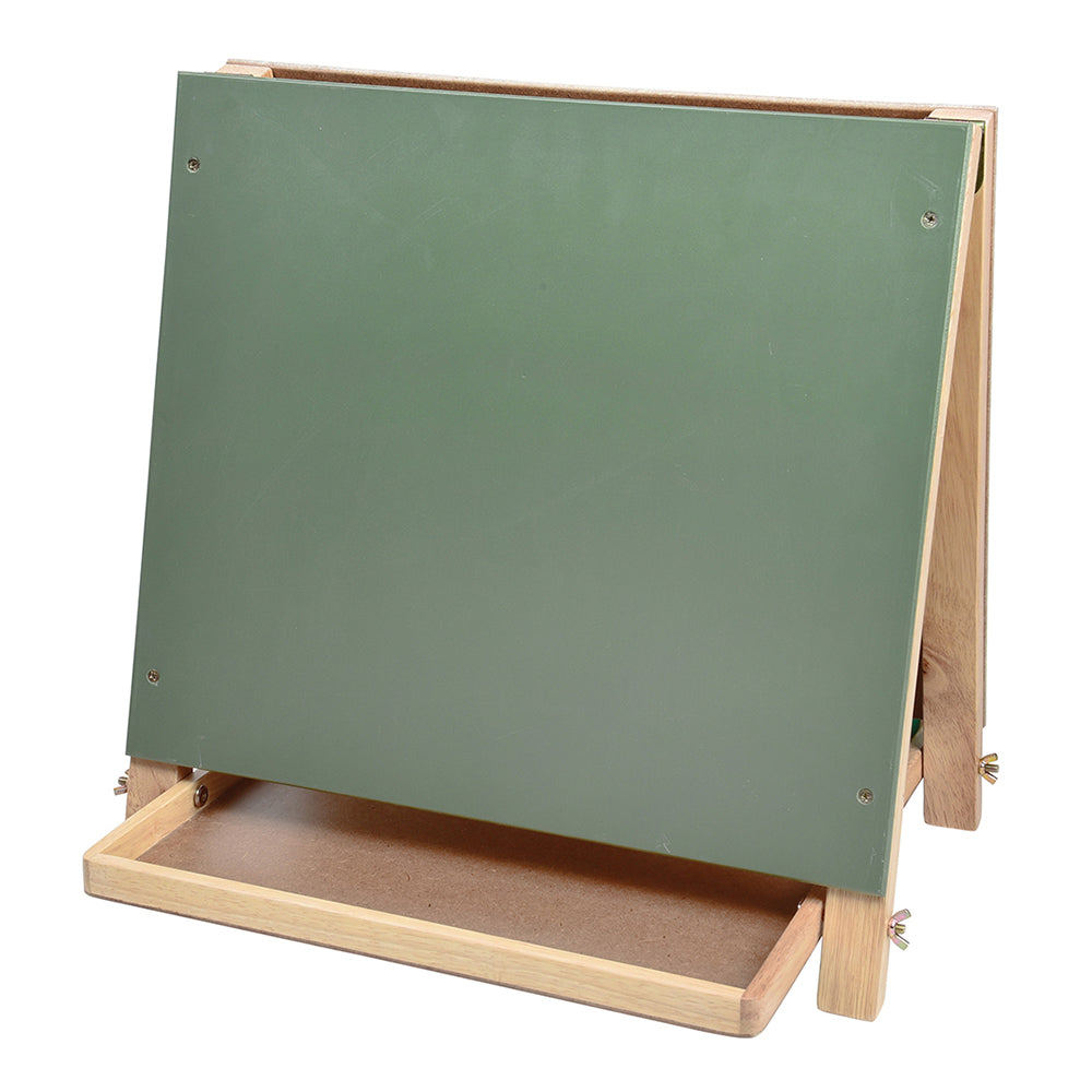 Table Top Hardwood 3-Way Art Easel | Compact Easel with Chalkboard, Whiteboard &
