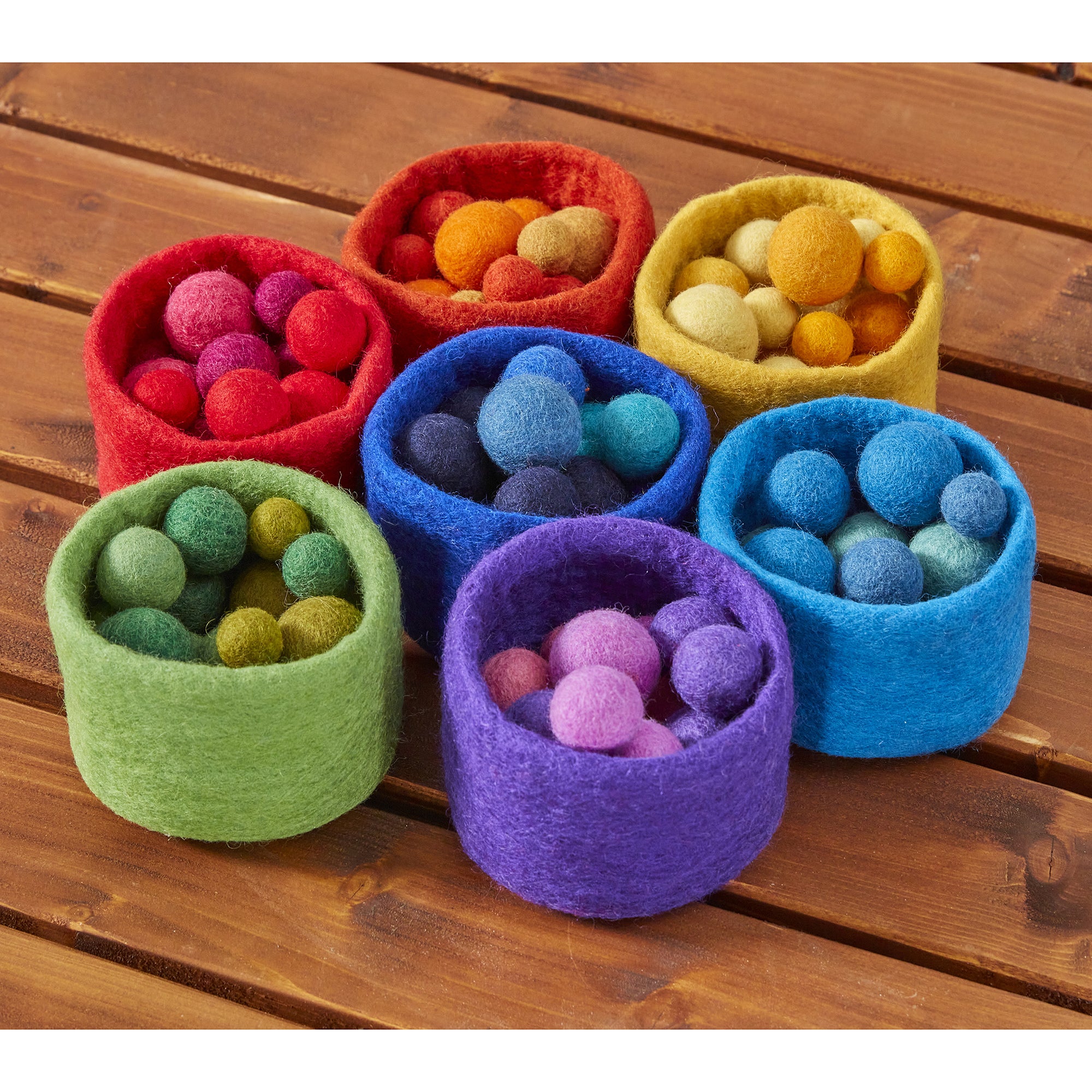 Rainbow Felt Bowls and Balls