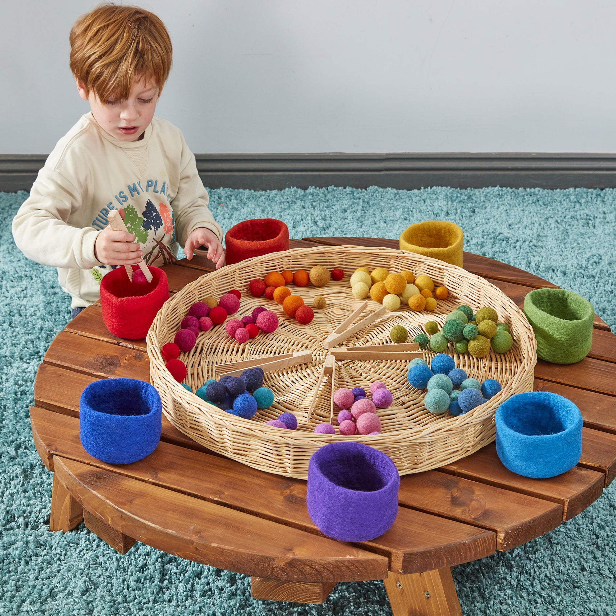 Rainbow Felt Bowls and Balls