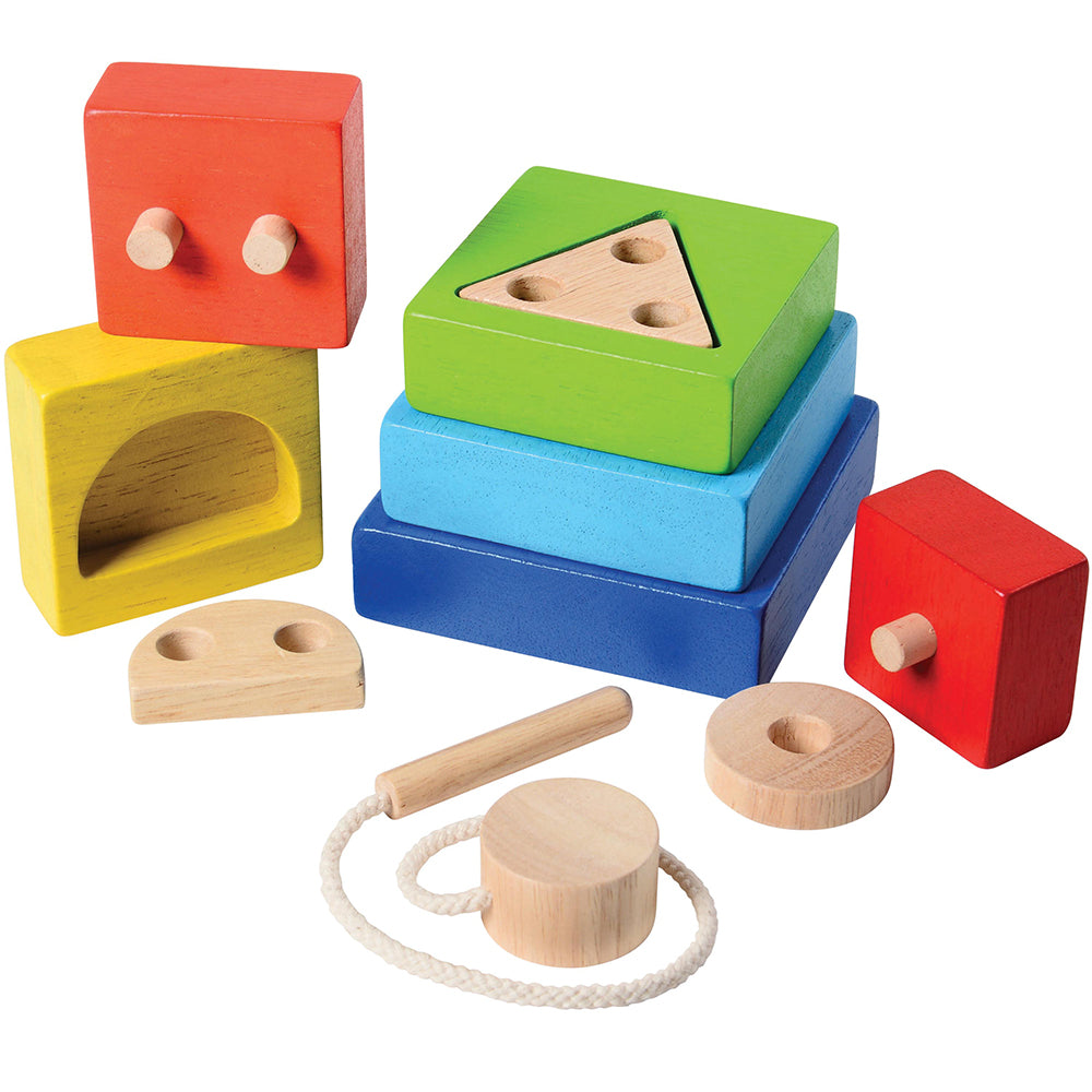 4 in 1 Rainbow Stacking Set with Geometric Shapes