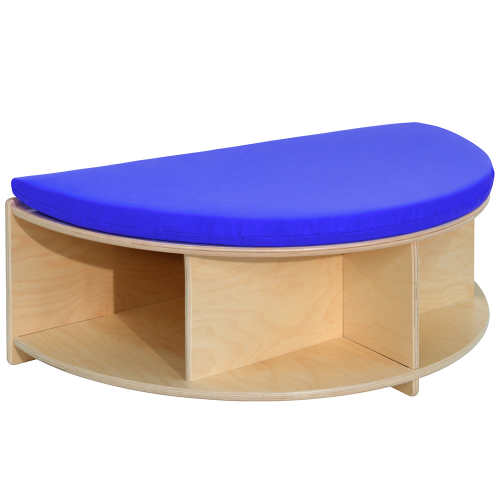 Read-A-Round Half Circle Bench | Cozy Classroom Seating with Storage & Cushioned CP-1011