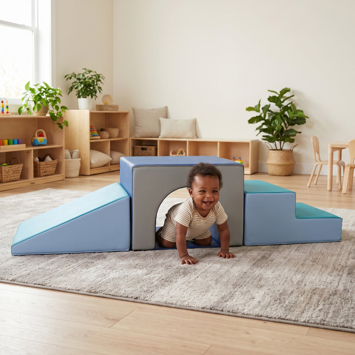 Tunnel & Ramp Soft Climber Set | 3-Piece Gross Motor PlayForms