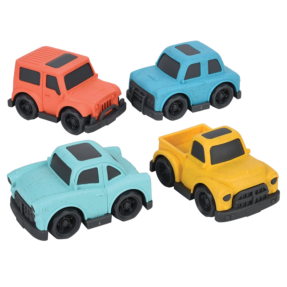 Eco-Friendly Car Set for Preschoolers | 4-Piece Compostable Vehicle Set