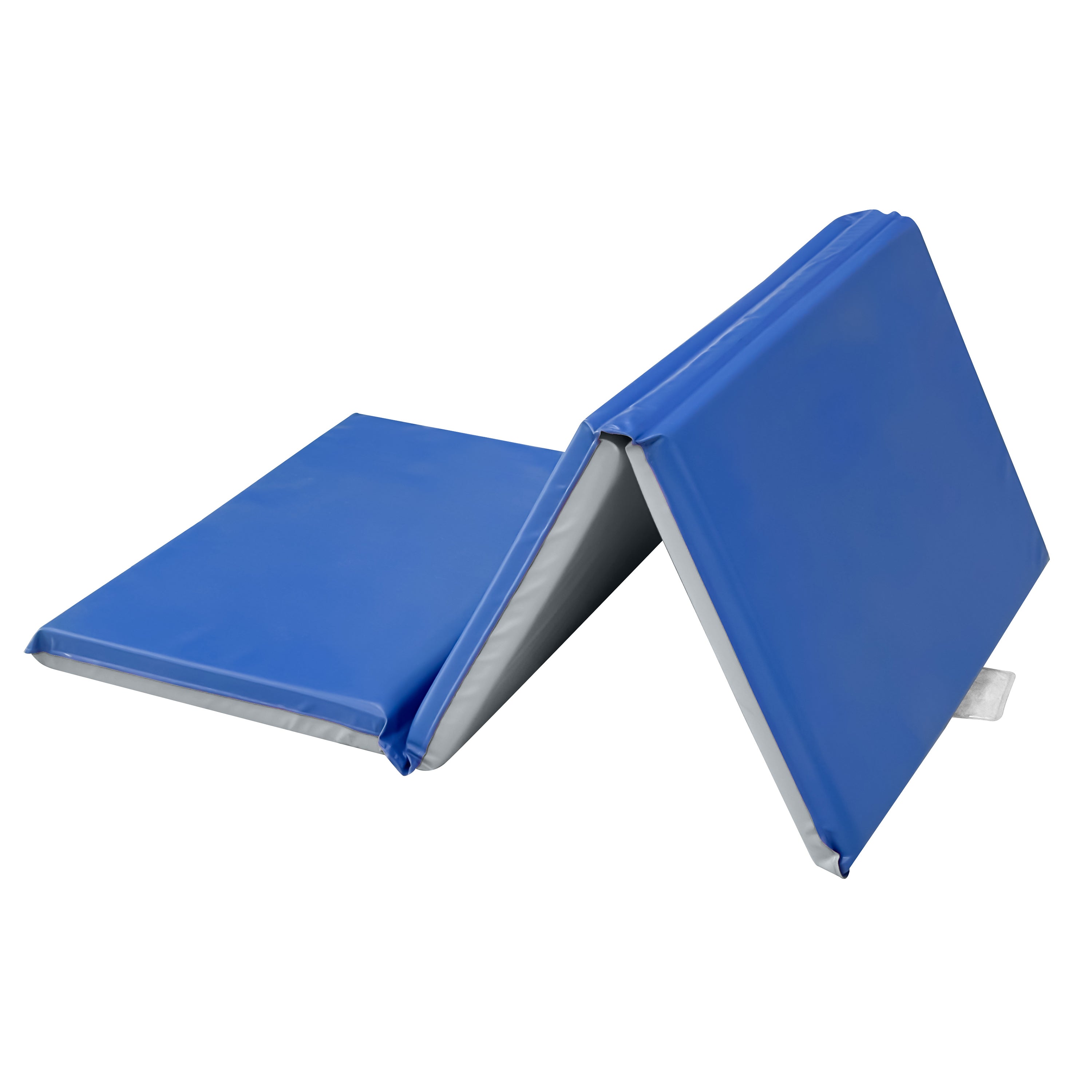 Blue folding mat on a white background