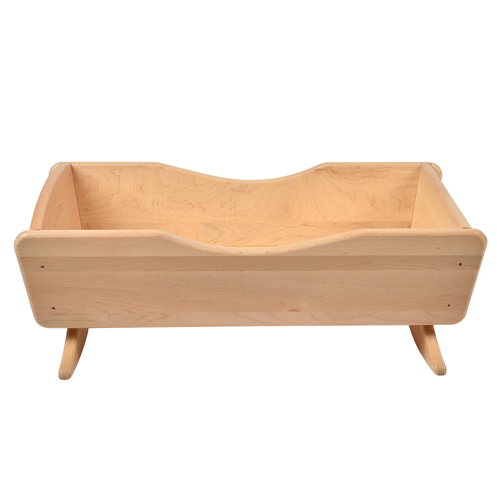 Side View of Wooden Doll Cradle