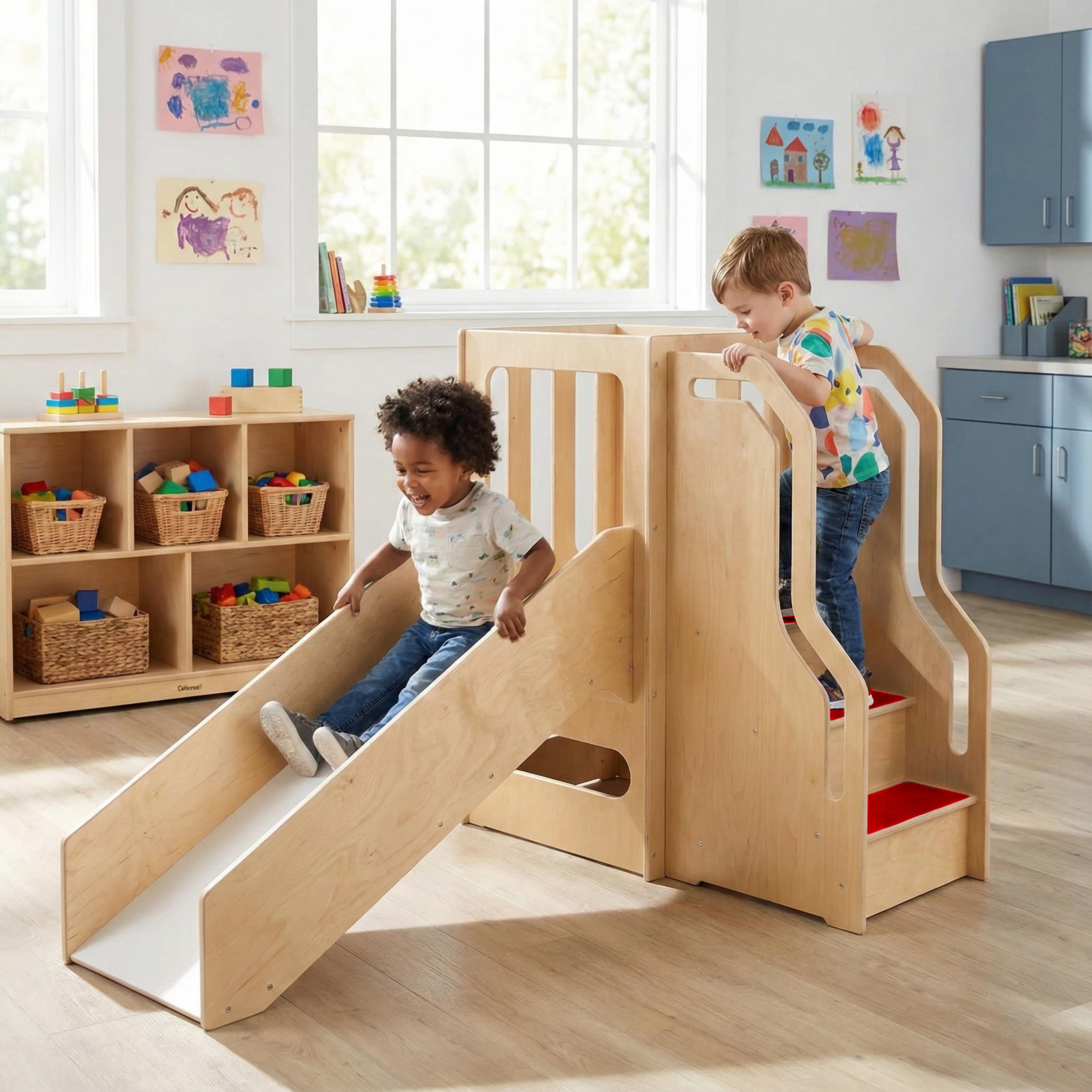 Space-Saver Toddler Wooden Activity Center