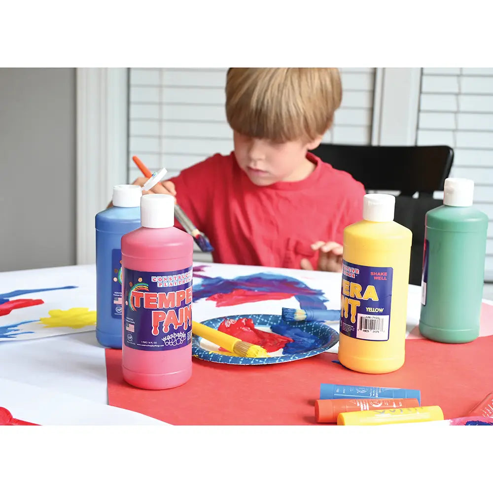 Constructive Playthings® Washable Tempera Paint - Set of 9 Pints