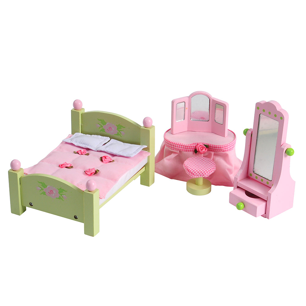 Wooden Bedroom Dollhouse Furniture