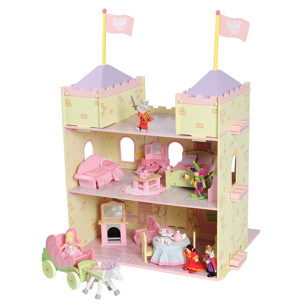 Wooden Fairytale Castle Playset | 38-Piece Set with Royal Characters, Furniture & Accessories