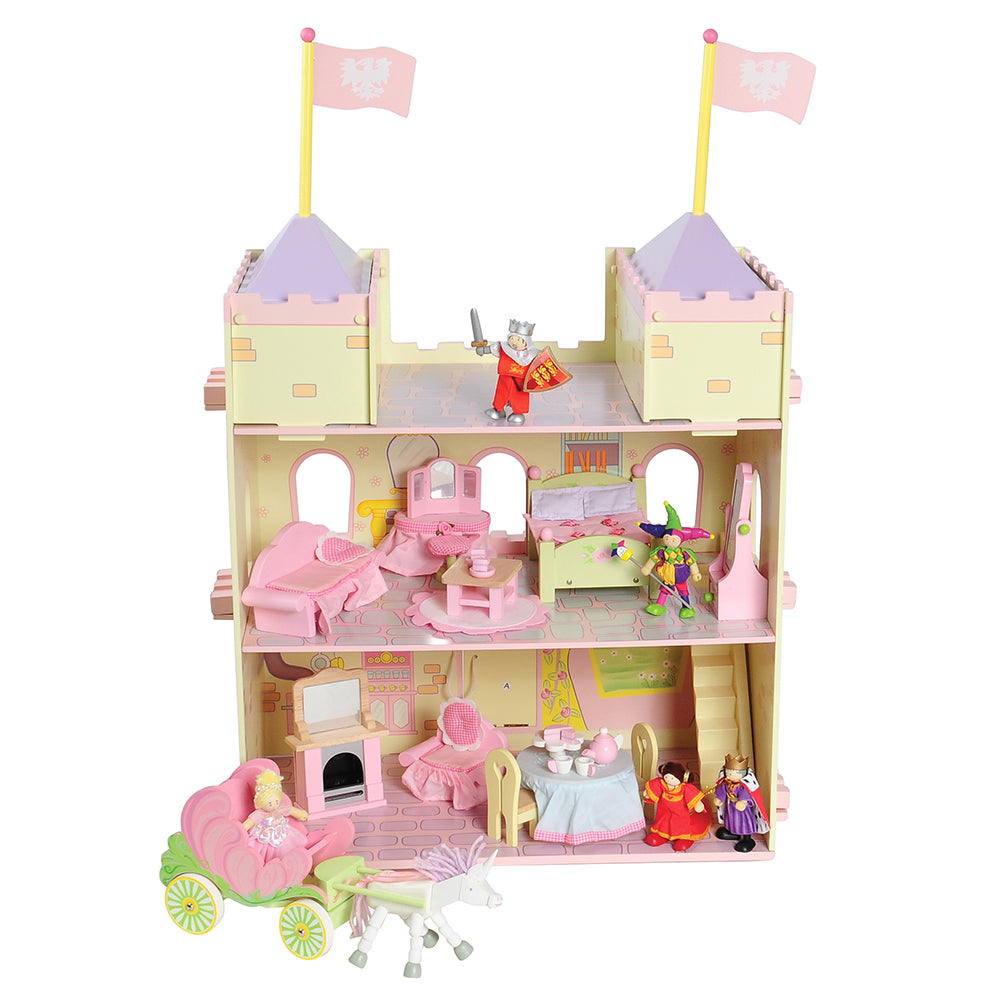 Wooden Fairytale Castle Playset | 38-Piece Set with Royal Characters, Furniture & Accessories