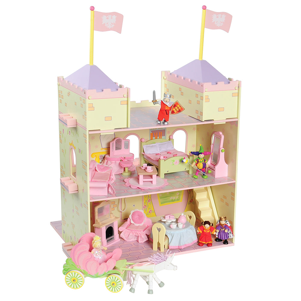 Wooden Fairytale Castle Playset | 38-Piece Set with Royal Characters, Furniture & Accessories