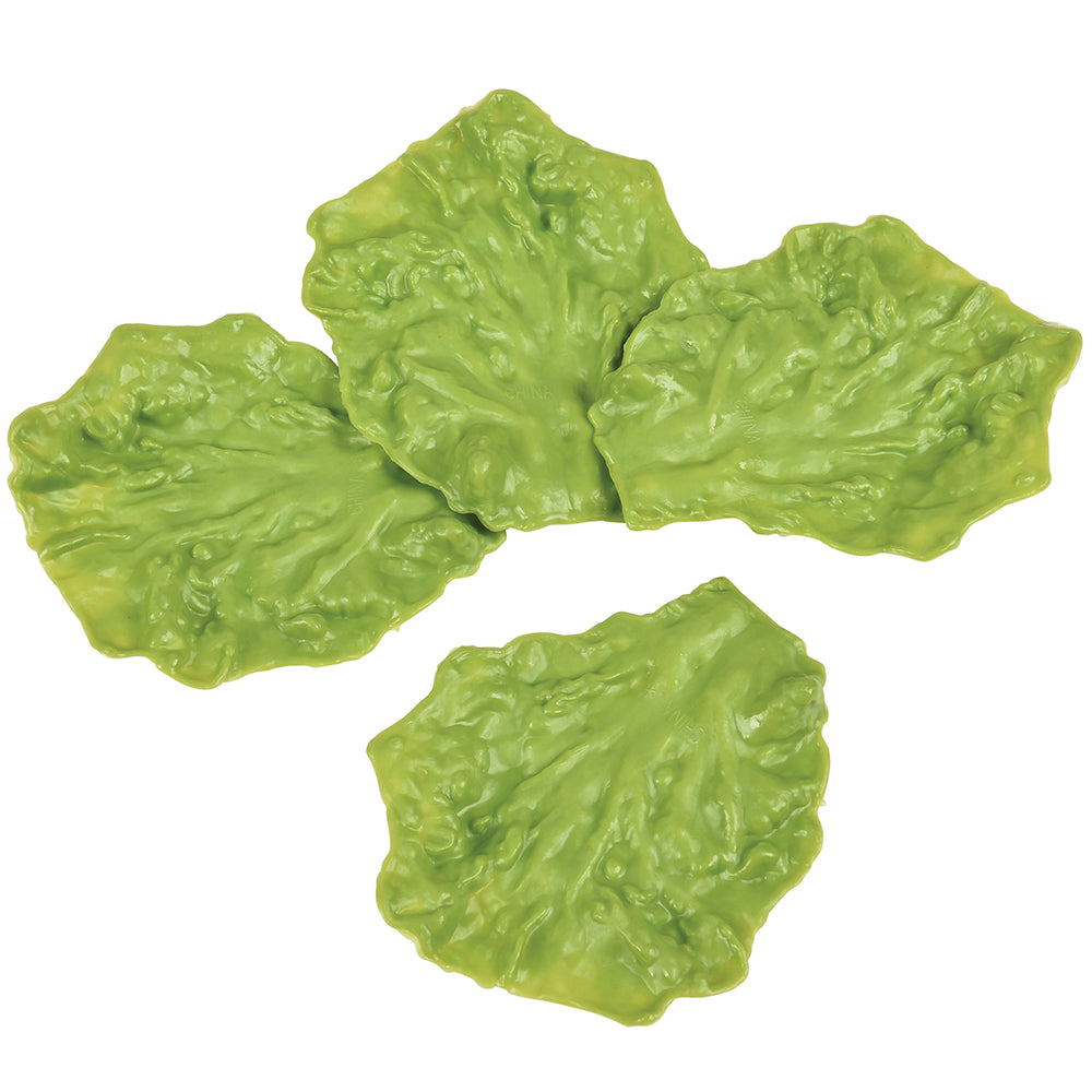 4 plastic lettuce leaves