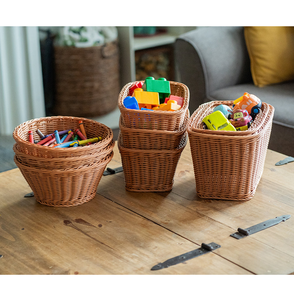 Plastic Woven Baskets Set