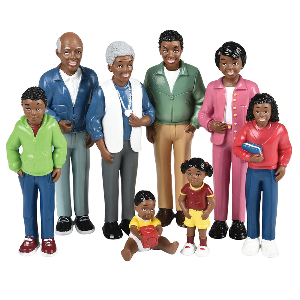 African American Pretend Play Family Figurines