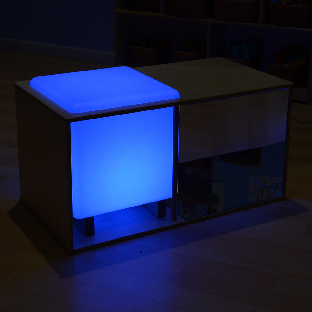 Glowing Light Cube in Portable Table