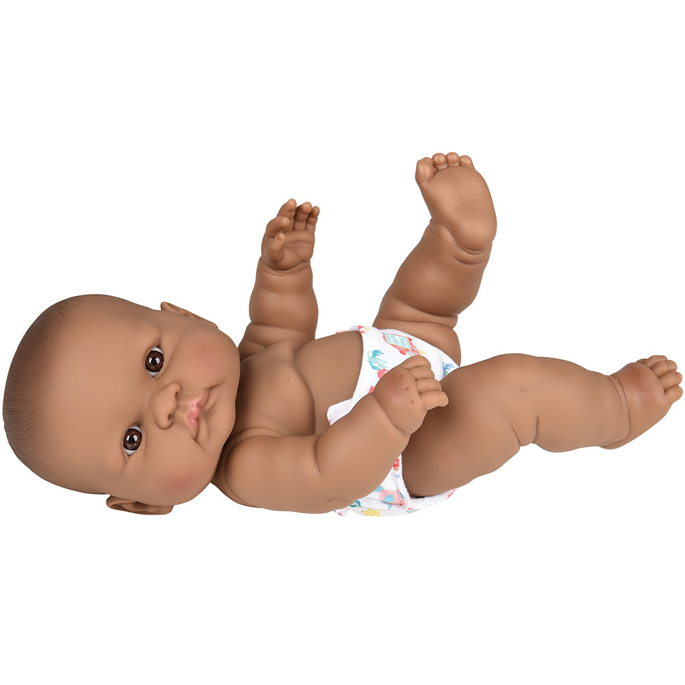 Huggable 14" Hispanic Baby Doll with Removable Diaper