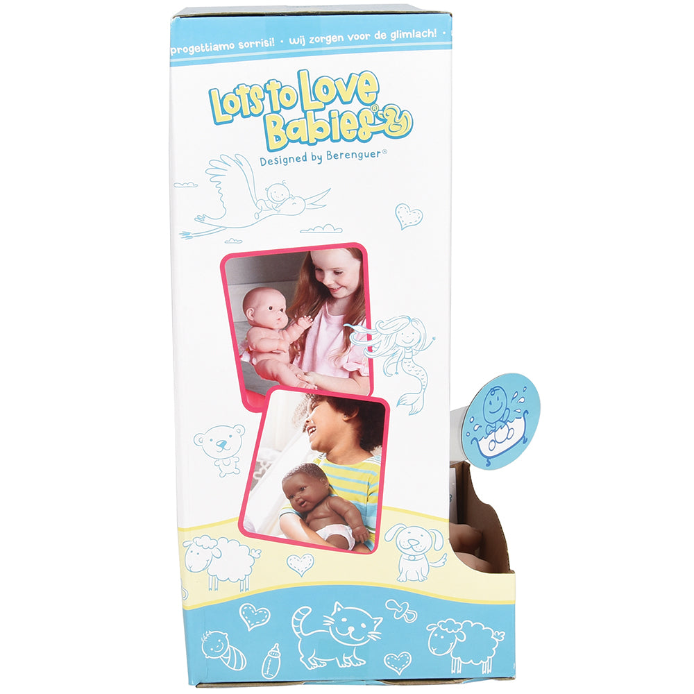 Side View of Huggable 14" Asian Baby Doll Packaging