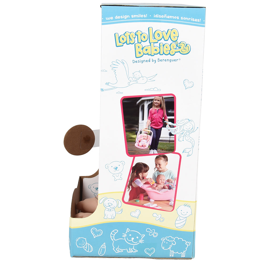 Side View of Huggable 14" Asian Baby Doll Packaging